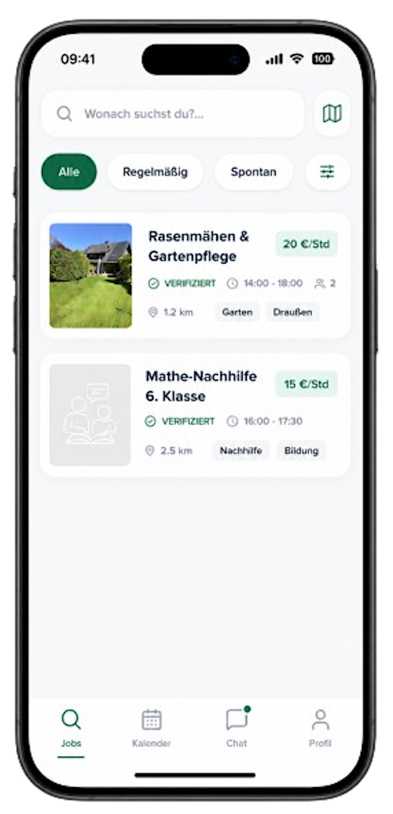 Neybor App mit Aufgaben in der Nähe